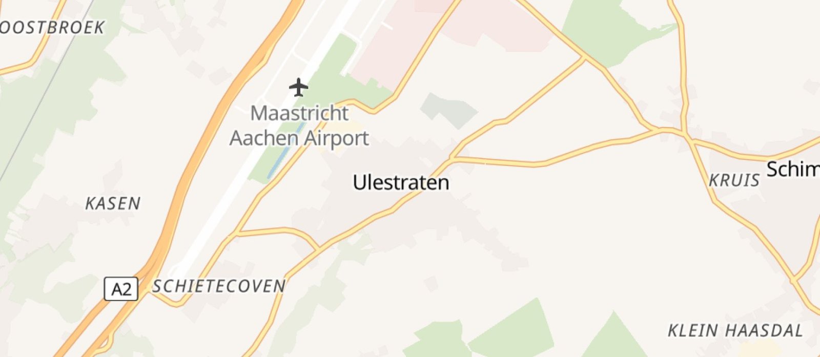 Map of the Beaver Build service area around Maastricht Airport